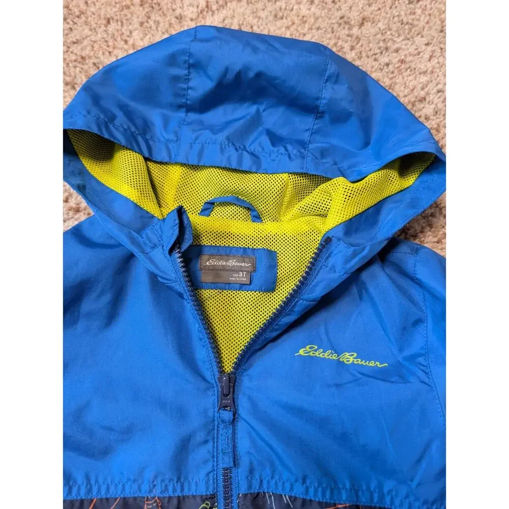 EDDIE BAUER KIDS boys WINDBREAKER/JACKET/COAT SIZE 3T, blue & yellow